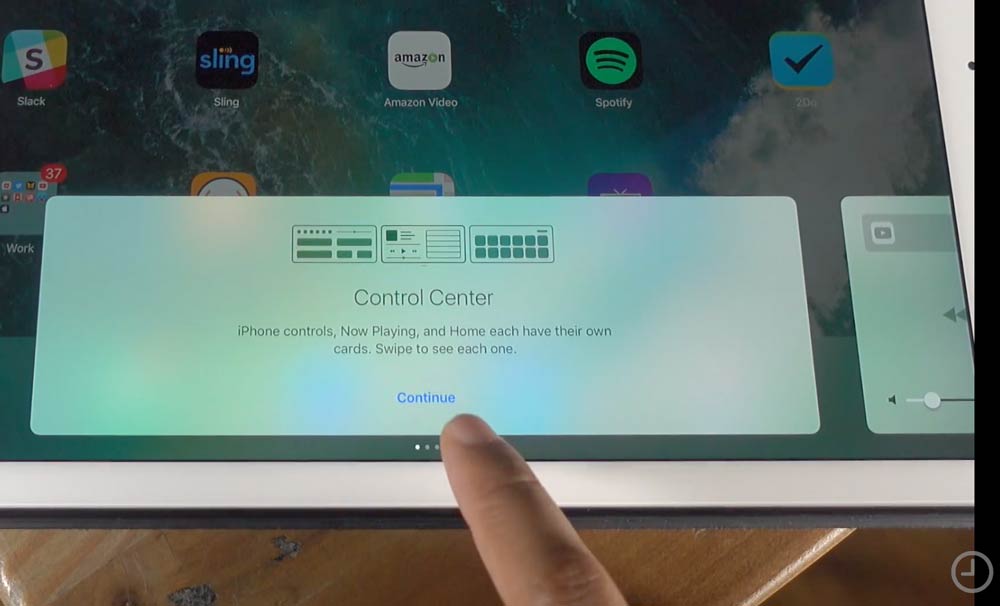iOS10 コントロールセンター イントロ画面