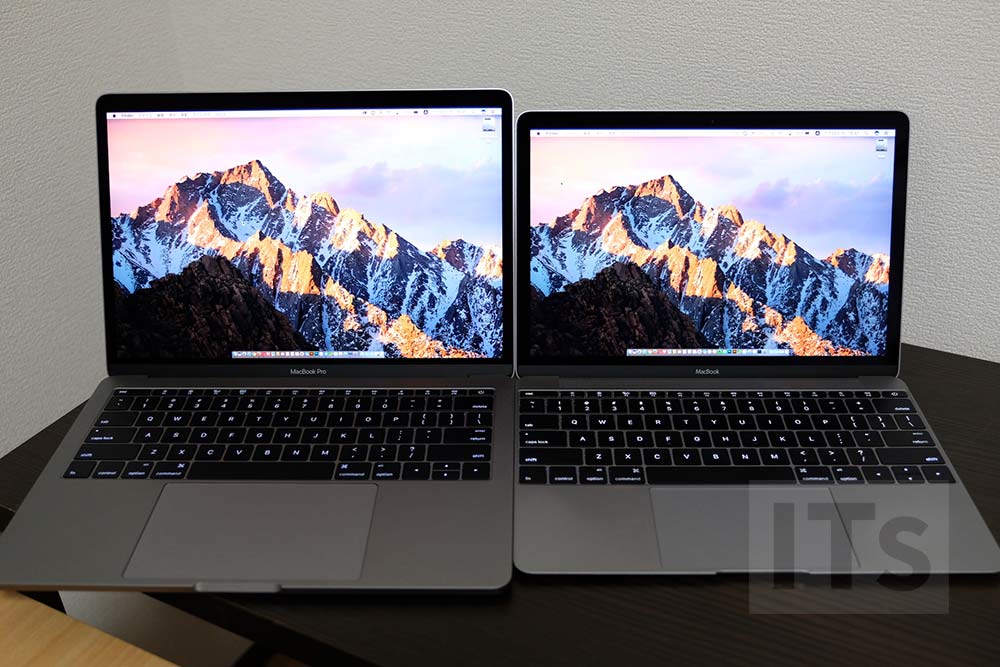 13インチMacBook Proと12インチMacBook ディスプレイの大きさ