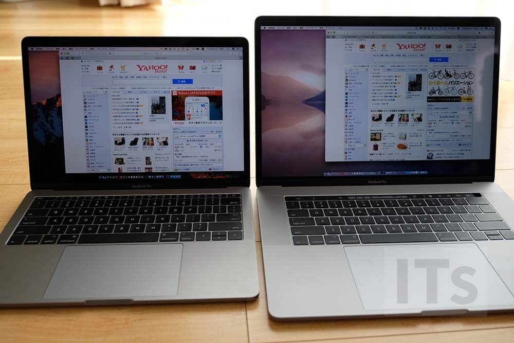 MacBook Pro 13 vs MacBook Pro 15 画面の大きさ