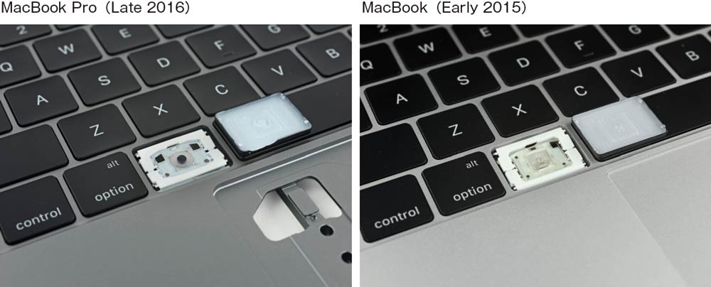 MacBook バタフライキーボードの比較