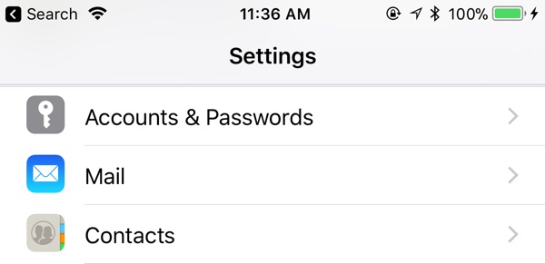 iOS11 beta4 　アカウントとパスワードのアイコン変更