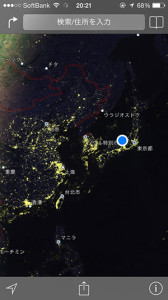 iOS7　地図アプリ　夜景