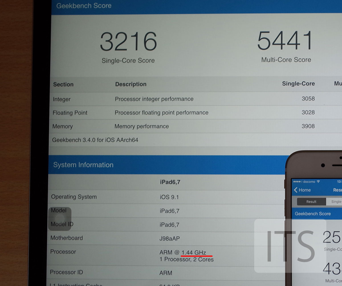 iPad Pro A9X ベンチマークテスト 1.44GHz